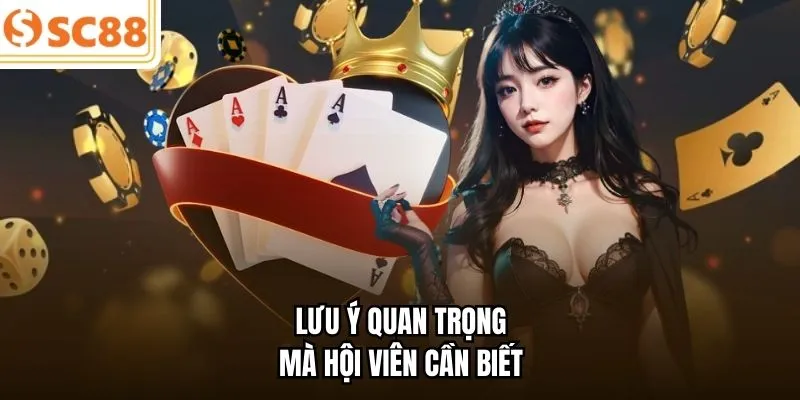 Lưu ý quan trọng mà hội viên cần biết